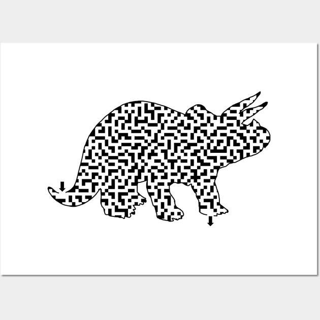 Triceratops Dinosaur Maze Wall Art by gorff